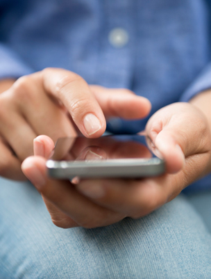 woman using phone