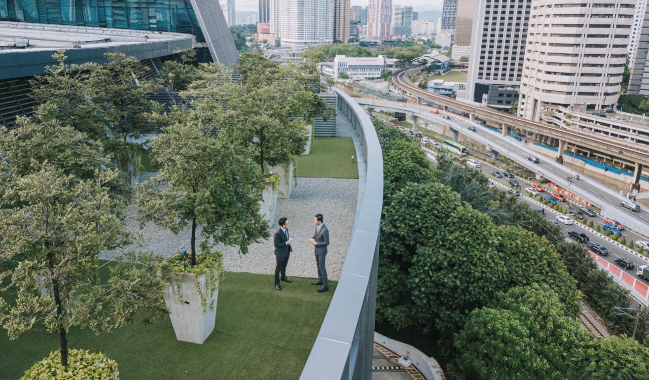 two businessmen discussing commercial surety bonds