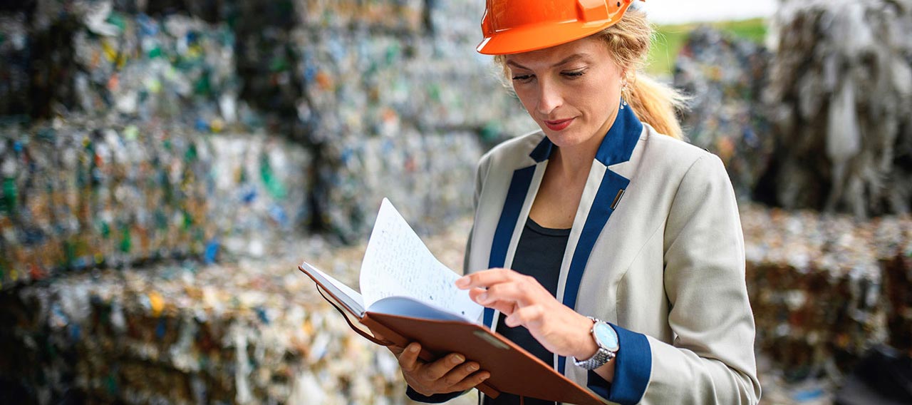 business woman hard hat