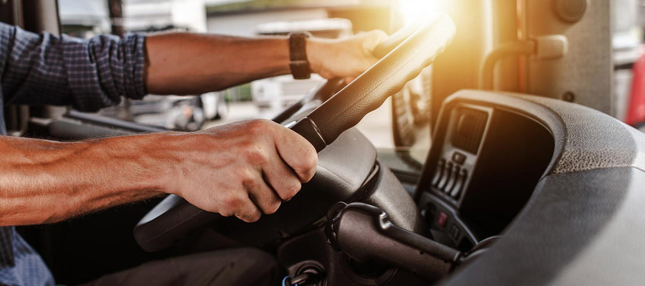 driver holding the wheel