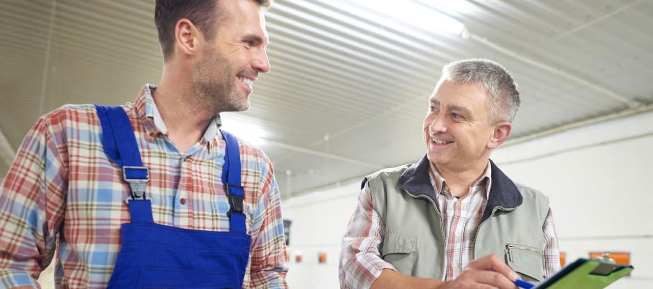 two farmers talking