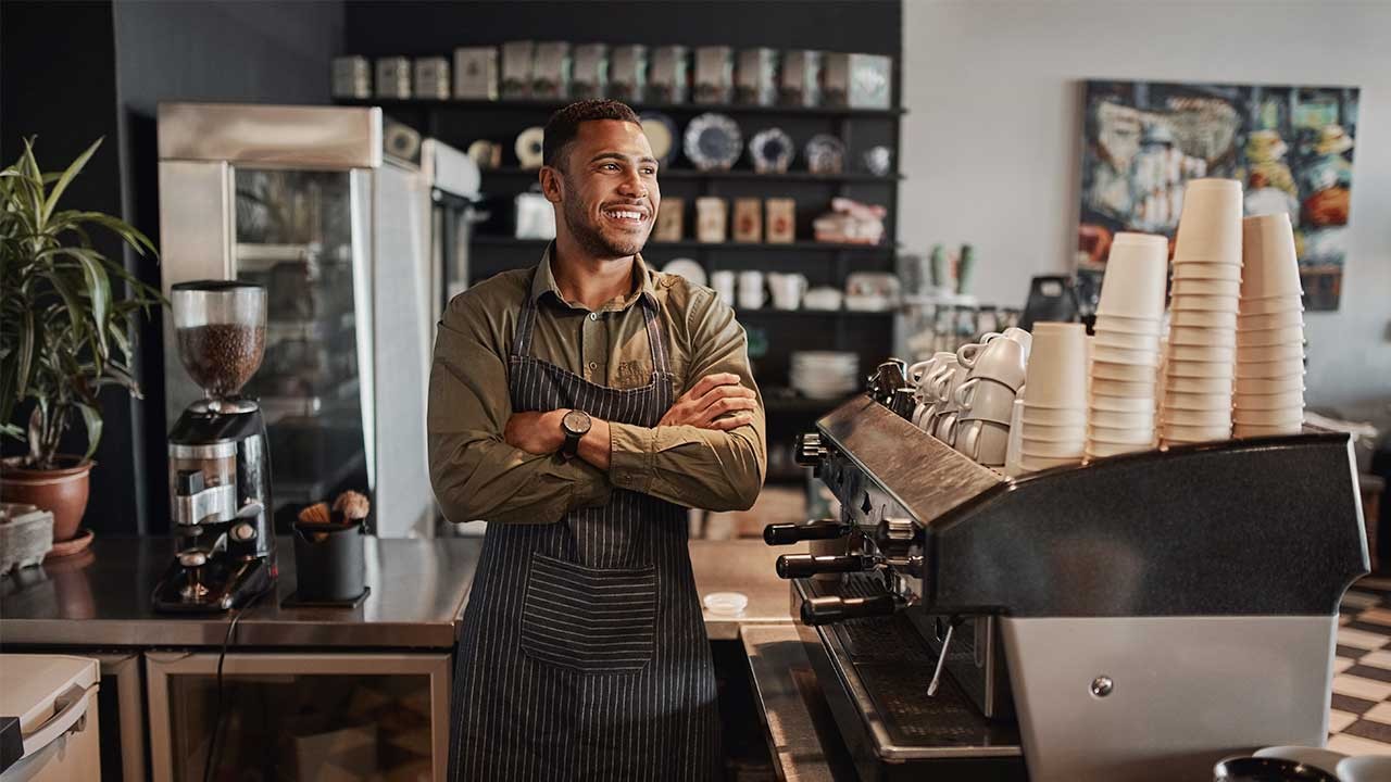 Man running a small business