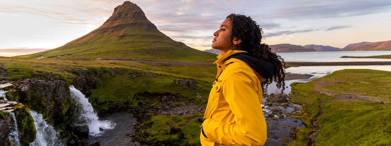 woman enjoying hike in nature