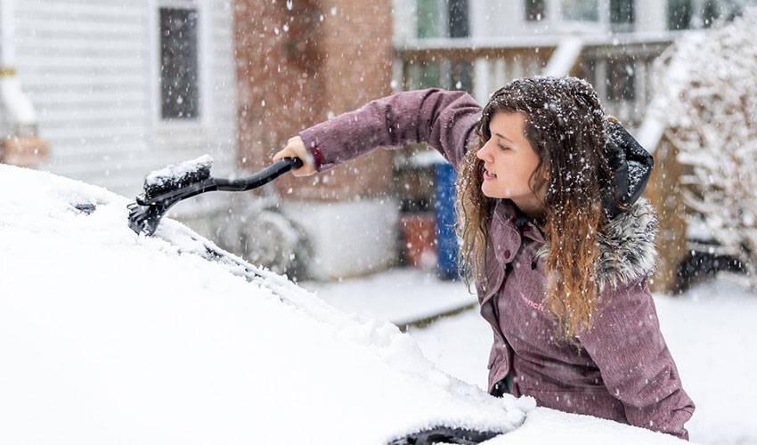 clearing snow