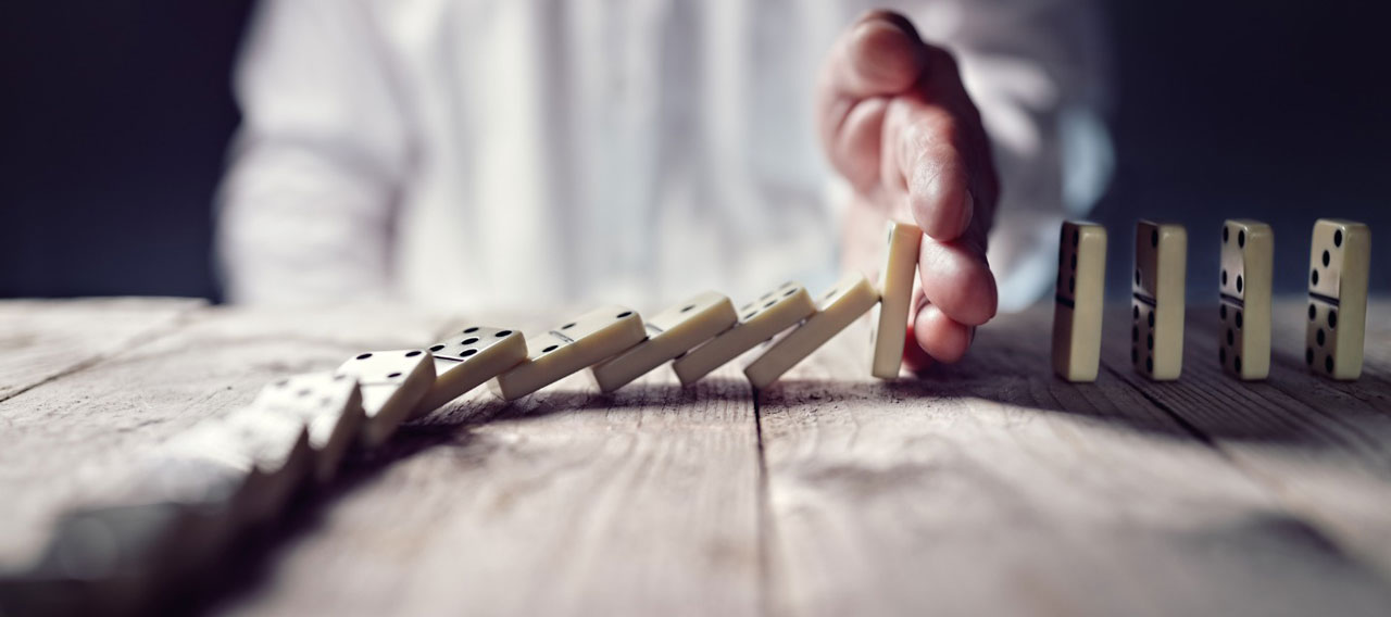 man playing dominos