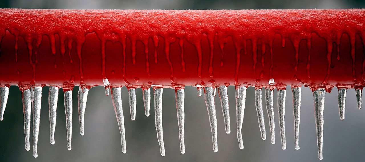 frozen red pipe