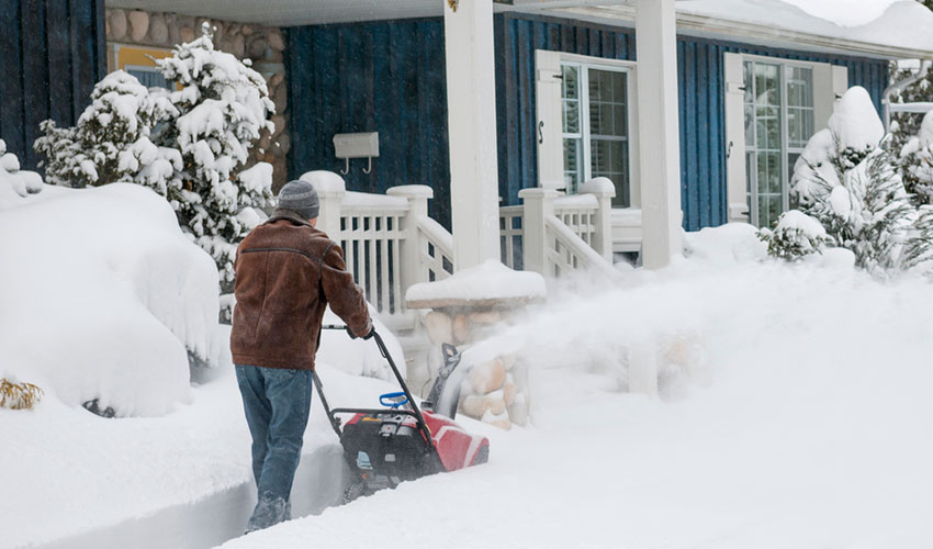 clearing snow