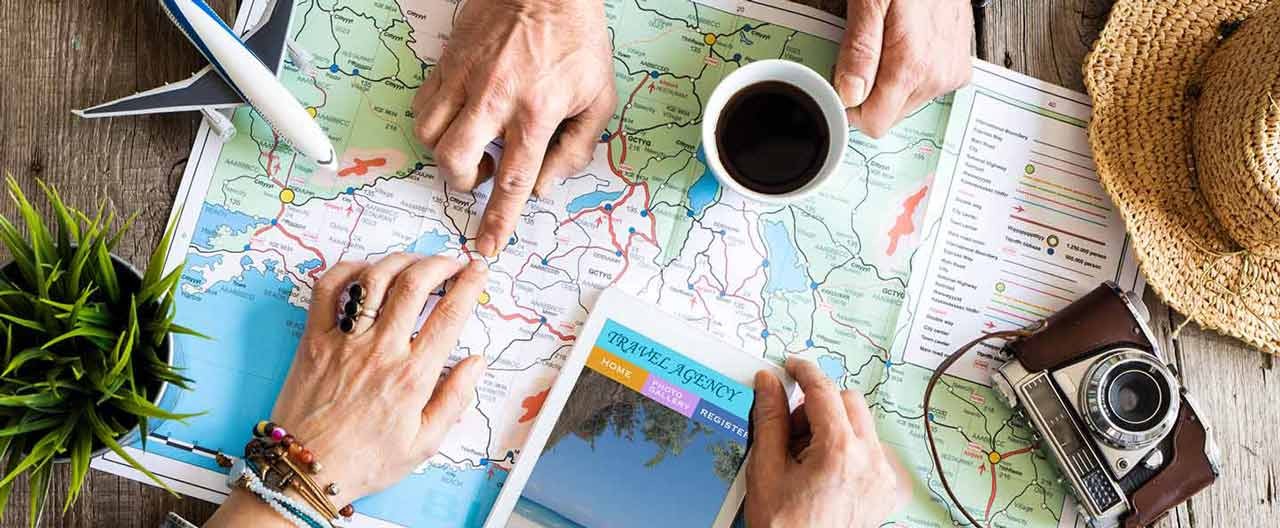 travel planning on map