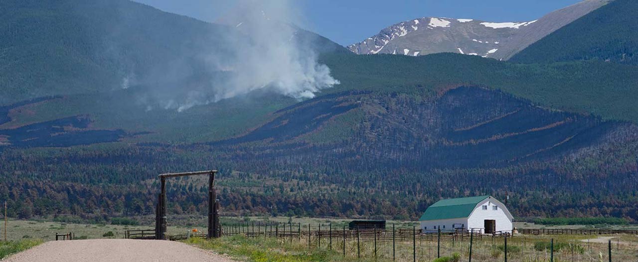 wildfire on farm